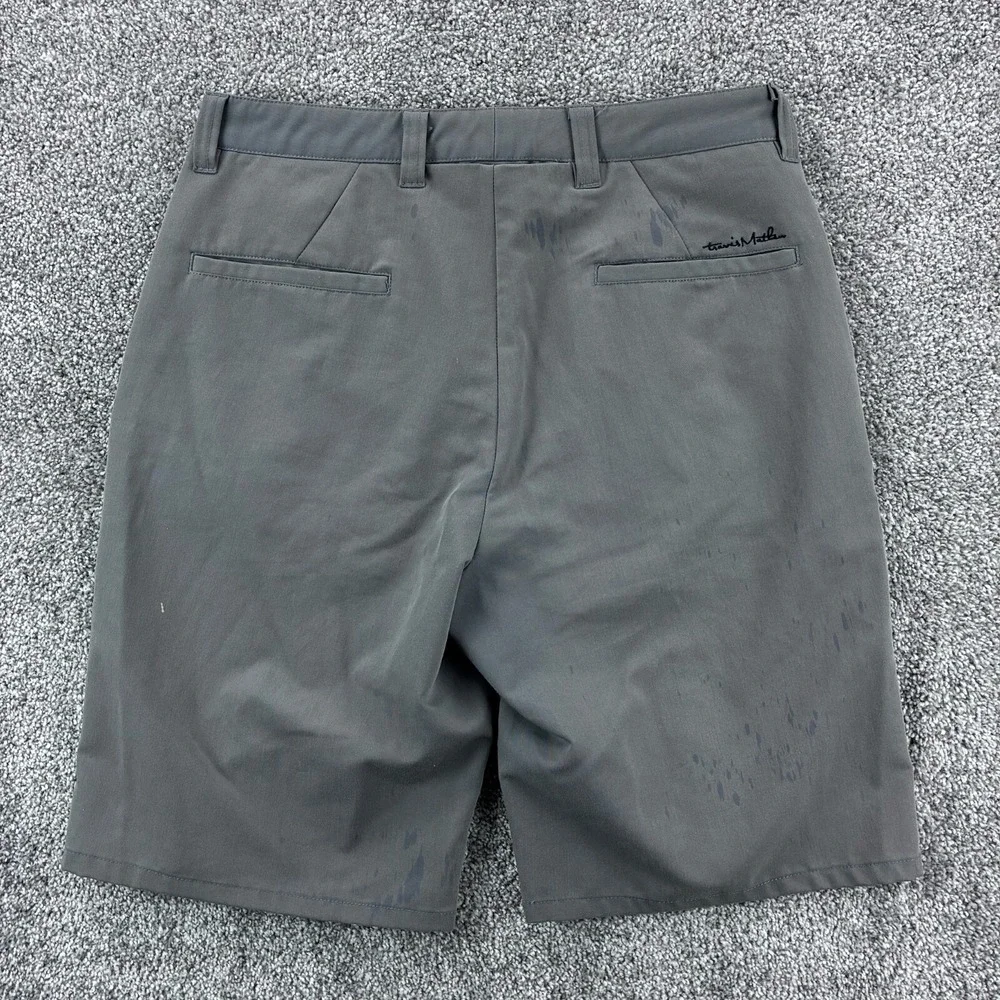 Travis Mathew Golf Shorts Mens 32 Gray Lightweight‎ Rayon Blend Golfing Khaki